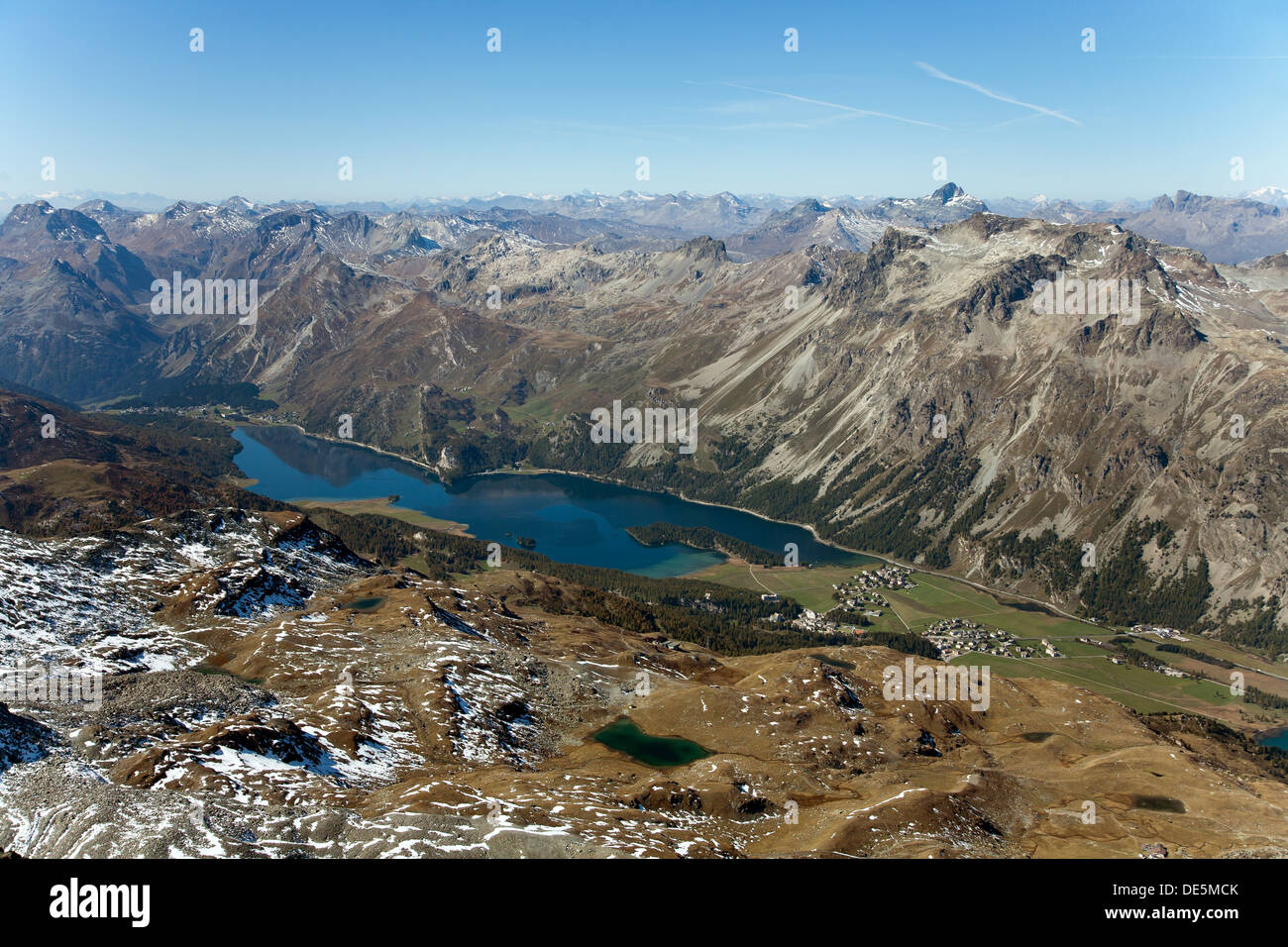 Surlej, Switzerland, views of the Bernina mountain range in the Upper Engadine Stock Photo