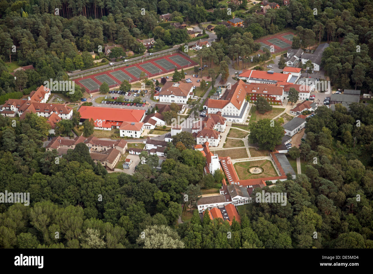 aerial view of Downe House School at Cold Ash near Thatcham in Berkshire Stock Photo