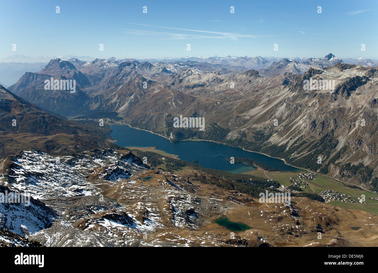 Surlej, Switzerland, views of the Bernina mountain range in the Upper Engadine Stock Photo