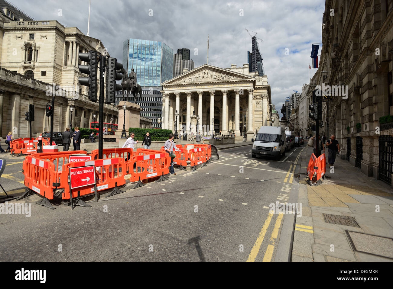 London street on a typical day in the City of London during summer Stock Photo