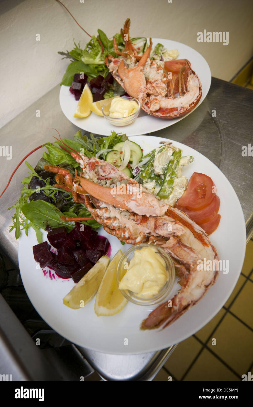 two platters of cardigan bay fresh lobster salad in the Hive on the