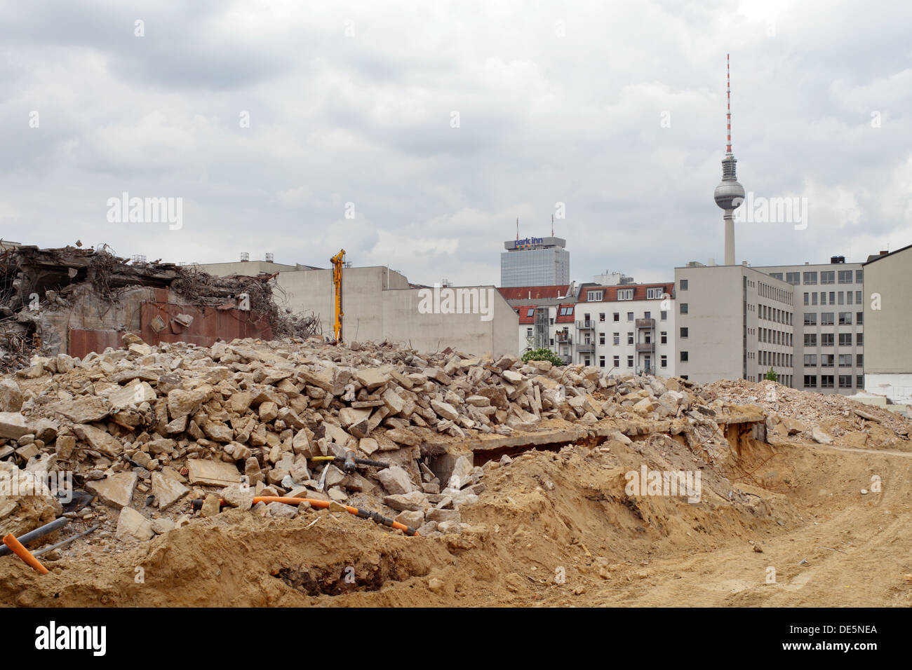 Berlin, Germany, demolition of commercial buildings in Berlin-Prenzlauer Berg Stock Photo