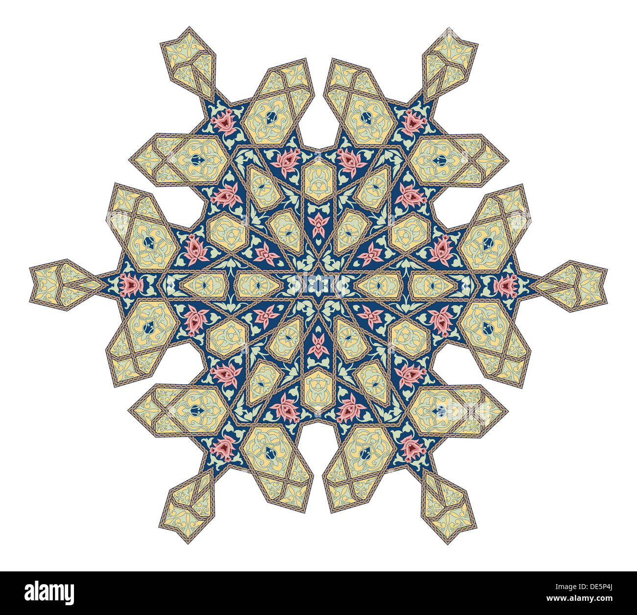 Arabic middle eastern floral pattern motif, based on Ottoman ornament Stock Photo