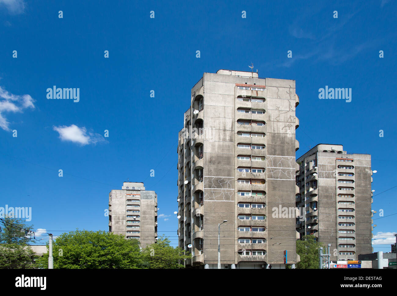 Wroclaw, Poland, skyscrapers of the settlement Plac Grunwaldzki Stock Photo