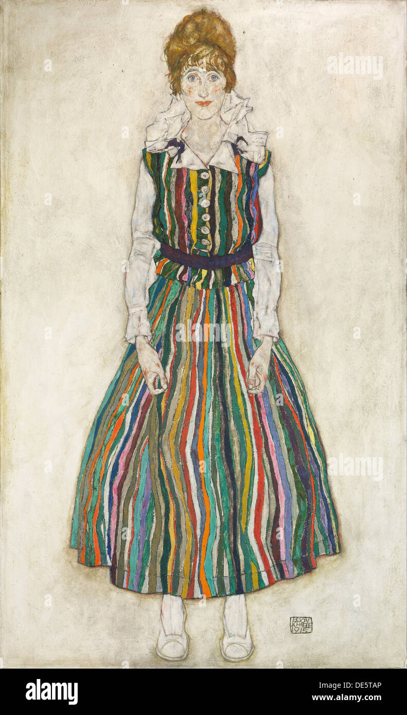 Portrait of Edith (the artist's wife), 1915. Artist: Schiele, Egon (1890–1918) Stock Photo