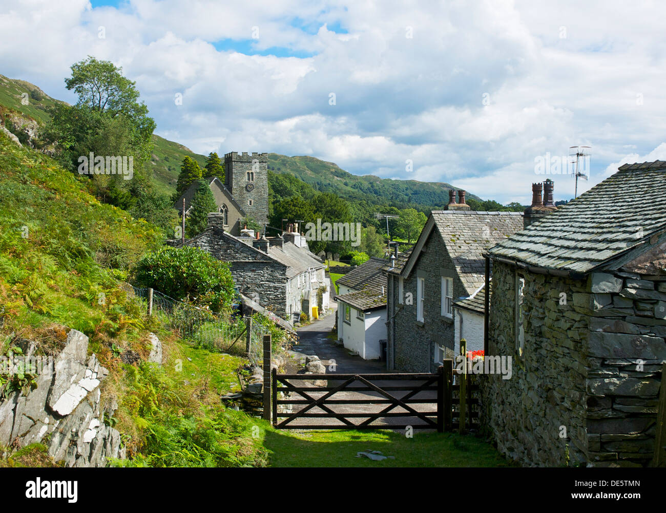 The village of Chapel Stile, Langdale, Lake District National Park, Cumbria,England UK Stock Photo