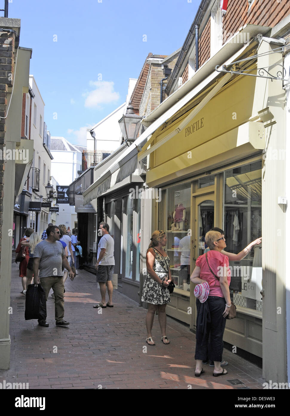 Shoppers in Dukes Lane Brighton East Sussex England Stock Photo
