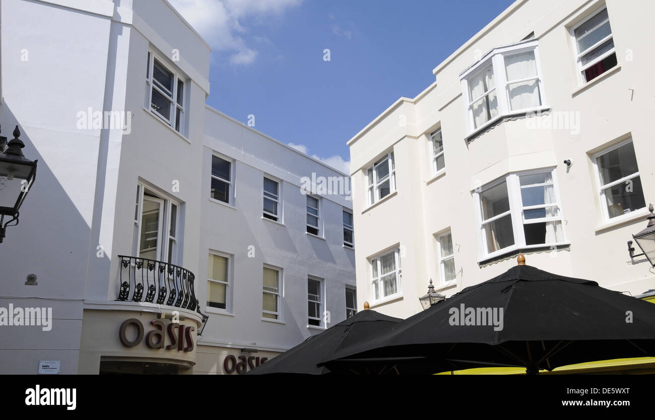 Shops and typical architecture in Dukes Lane Brighton East Sussex England Stock Photo
