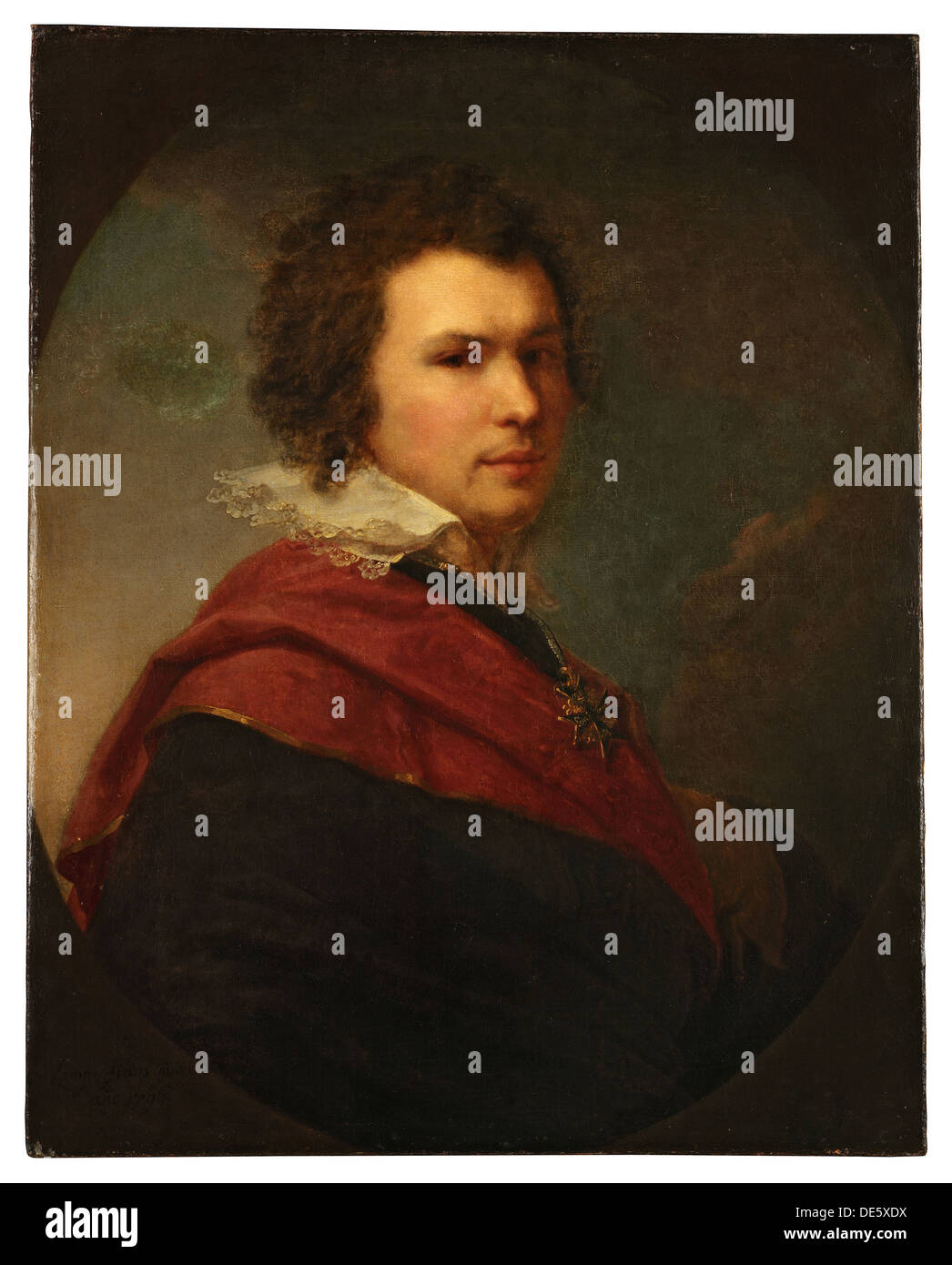 Portrait of the poet Apollon Alexandrovich Maykov (1761-1838), 1796. Artist: Lampi, Johann-Baptist, the Younger (1775-1837) Stock Photo