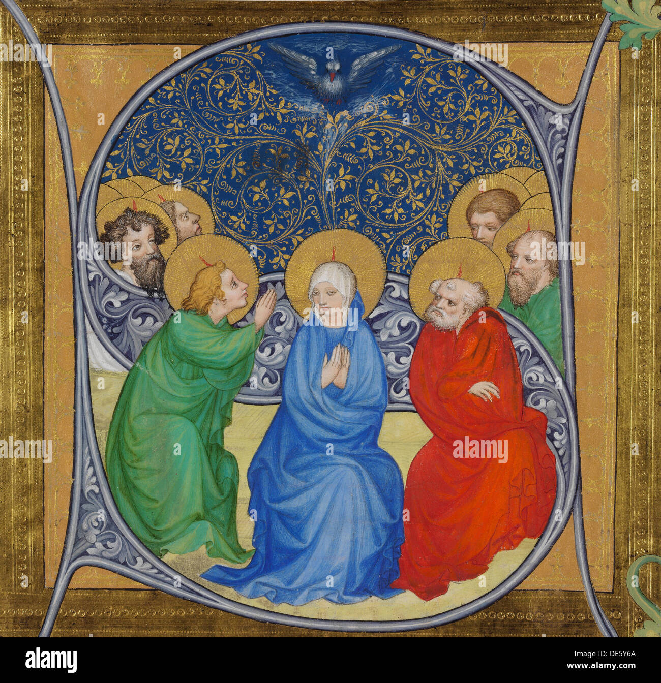 The descent of the Holy Spirit (Pentecost), 1415. Artist: Bohemian Master (active 1410-1420) Stock Photo