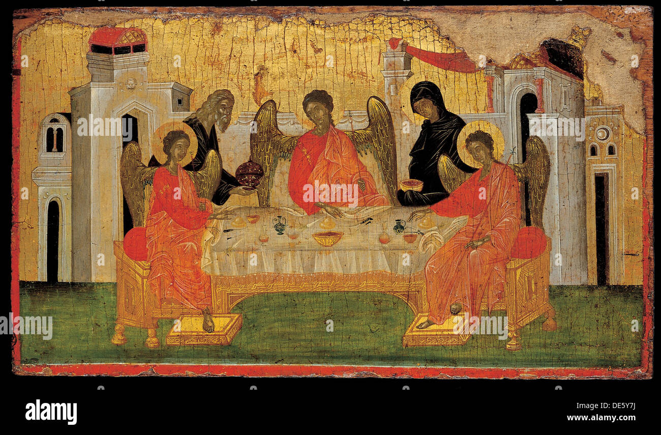 The Hospitality of Abraham (Old Testament Trinity), ca 1380. Artist
