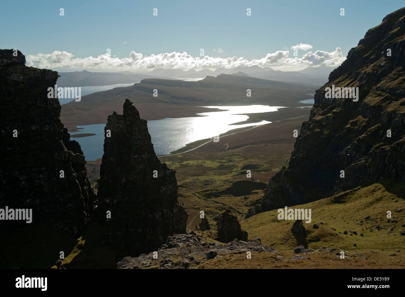 Loch Leathan from the Storr, Trotternish, Isle of Skye, Scotland, UK. Stock Photo