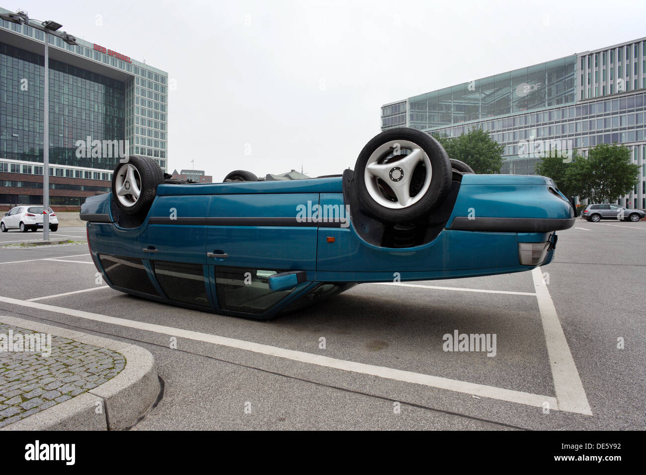 Hamburg, Germany, a car is a car park on the roof Stock Photo