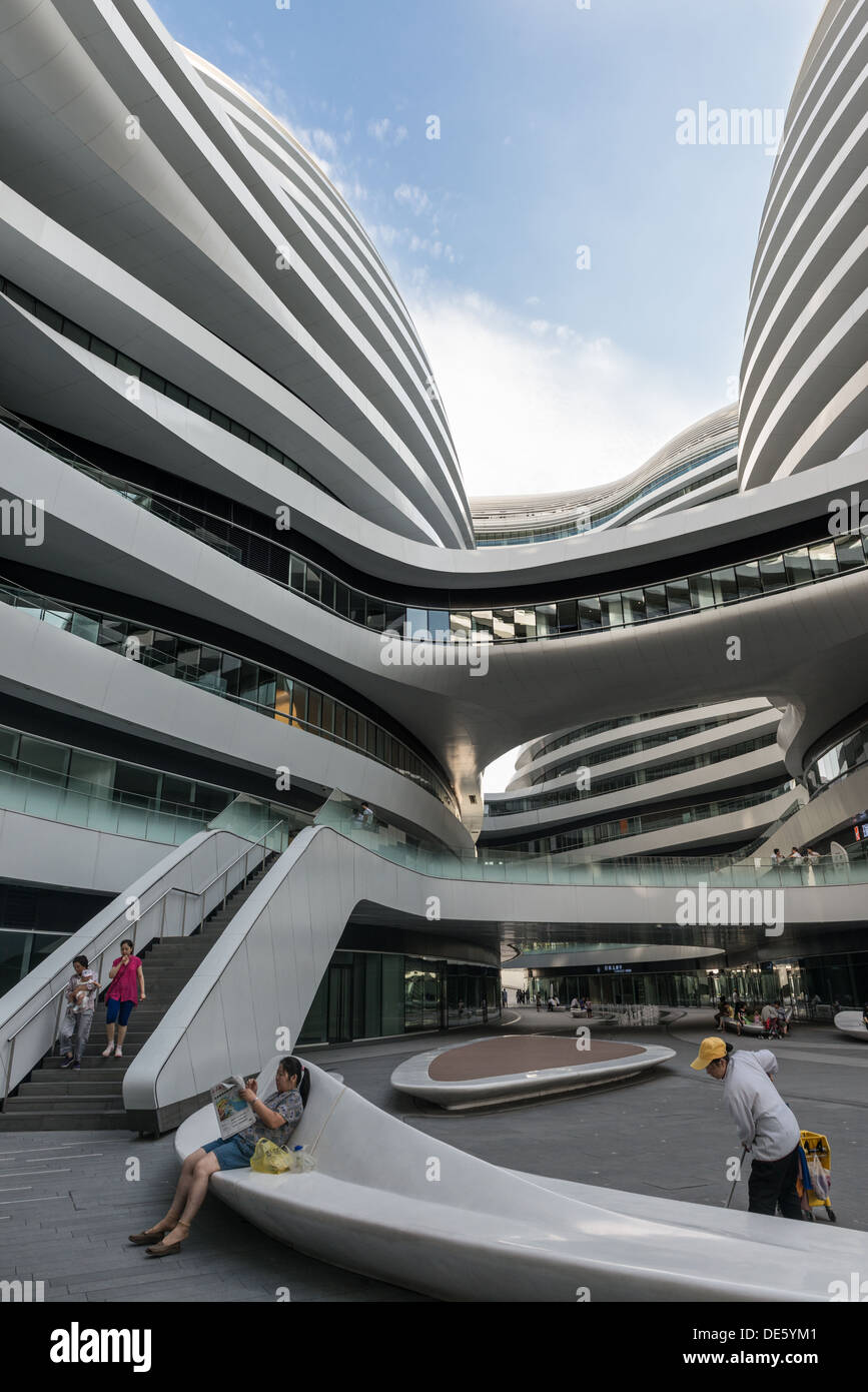 Galaxy SOHO, Beijing. Completed in 2013, Galaxy SOHO is the largest urban complex of the East 2nd Ring Road in Beijing. Stock Photo