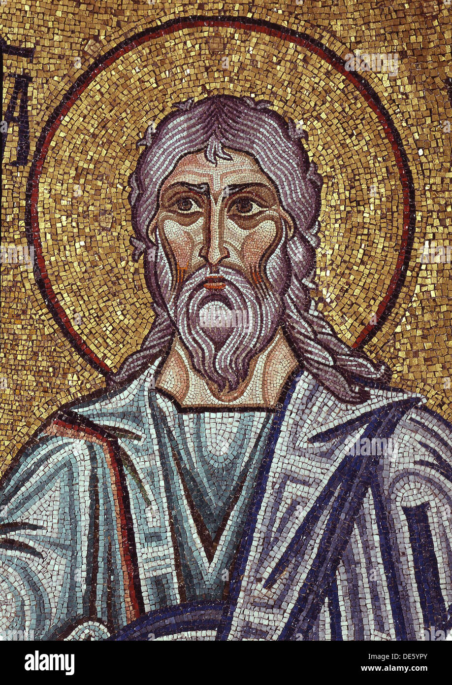 The Prophet Jeremiah (Detail of Interior Mosaics in the St. Mark's Basilica), 12th century. Artist: Byzantine Master Stock Photo