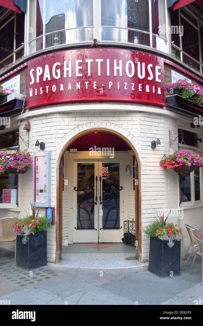Spaghetti House restaurant Goodge Street in Fitzrovia, London, UK Stock