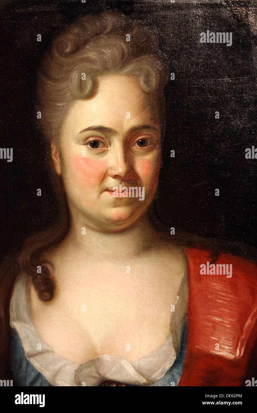 Portrait of Empress Catherine I. (1684-1727), 1712. Artist: Møller, Andreas (1684-1752/62) Stock Photo