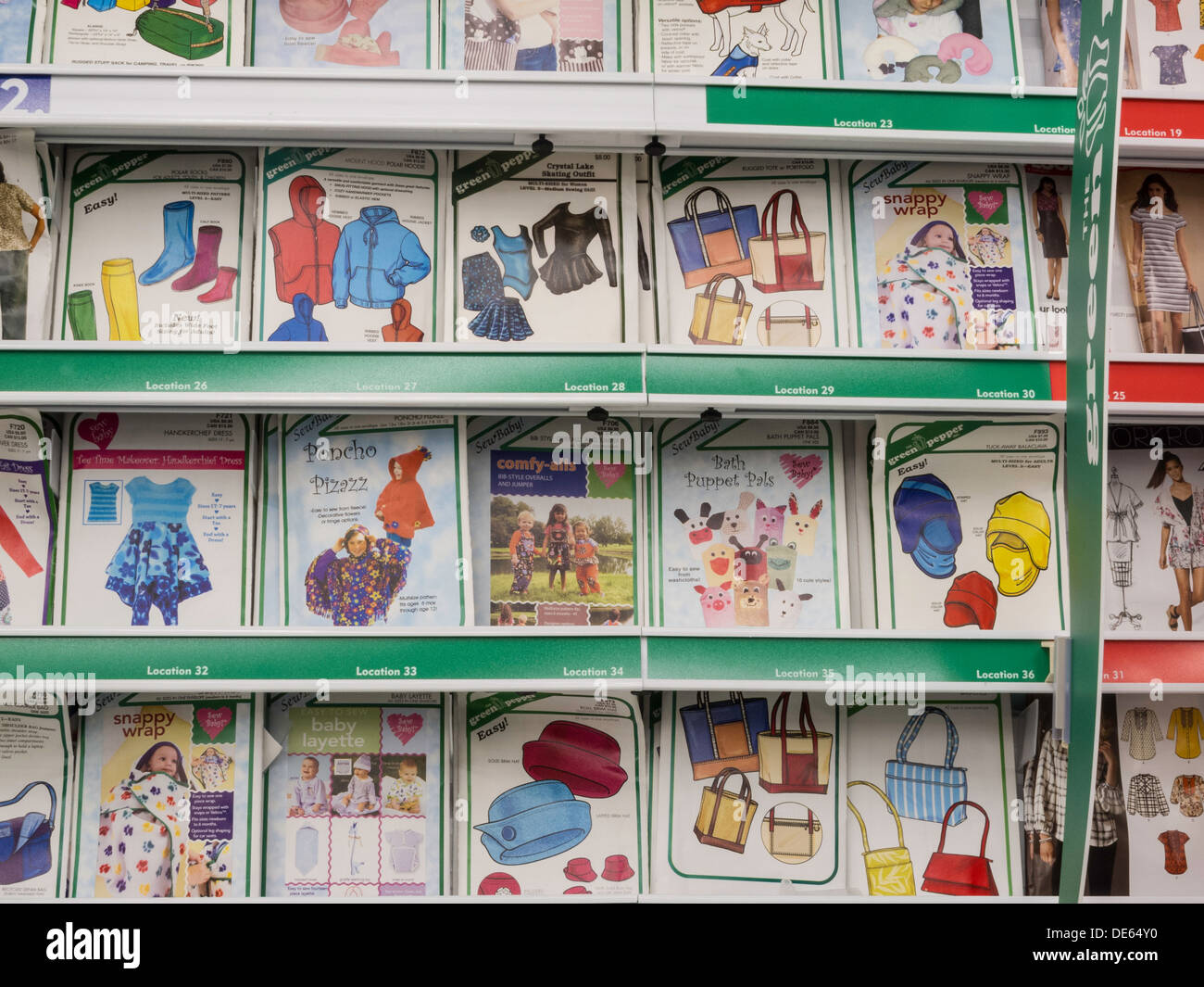 shelves of Patterns, Jo-Ann Fabrics and Crafts Store Interior, USA ...