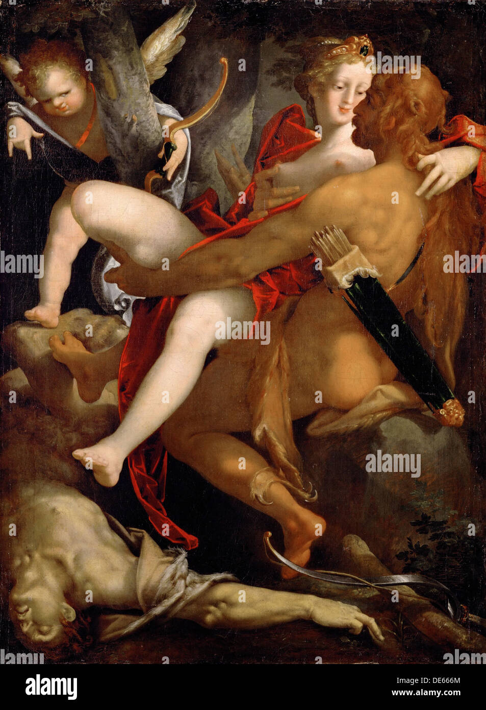 Heracles, Deianira and Nessus, ca 1580-1582. Artist: Spranger, Bartholomeus (1546-1611) Stock Photo