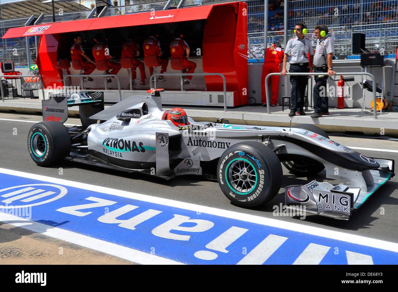 Michael Schumacher Pit Lane Stock Photo Alamy