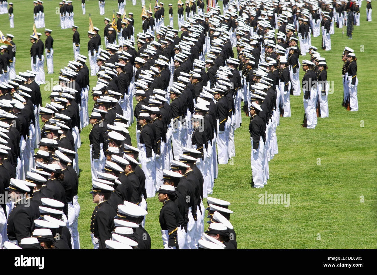 Midshipmen in formation, Naval Academy Graduation, Annapolis, Maryland
