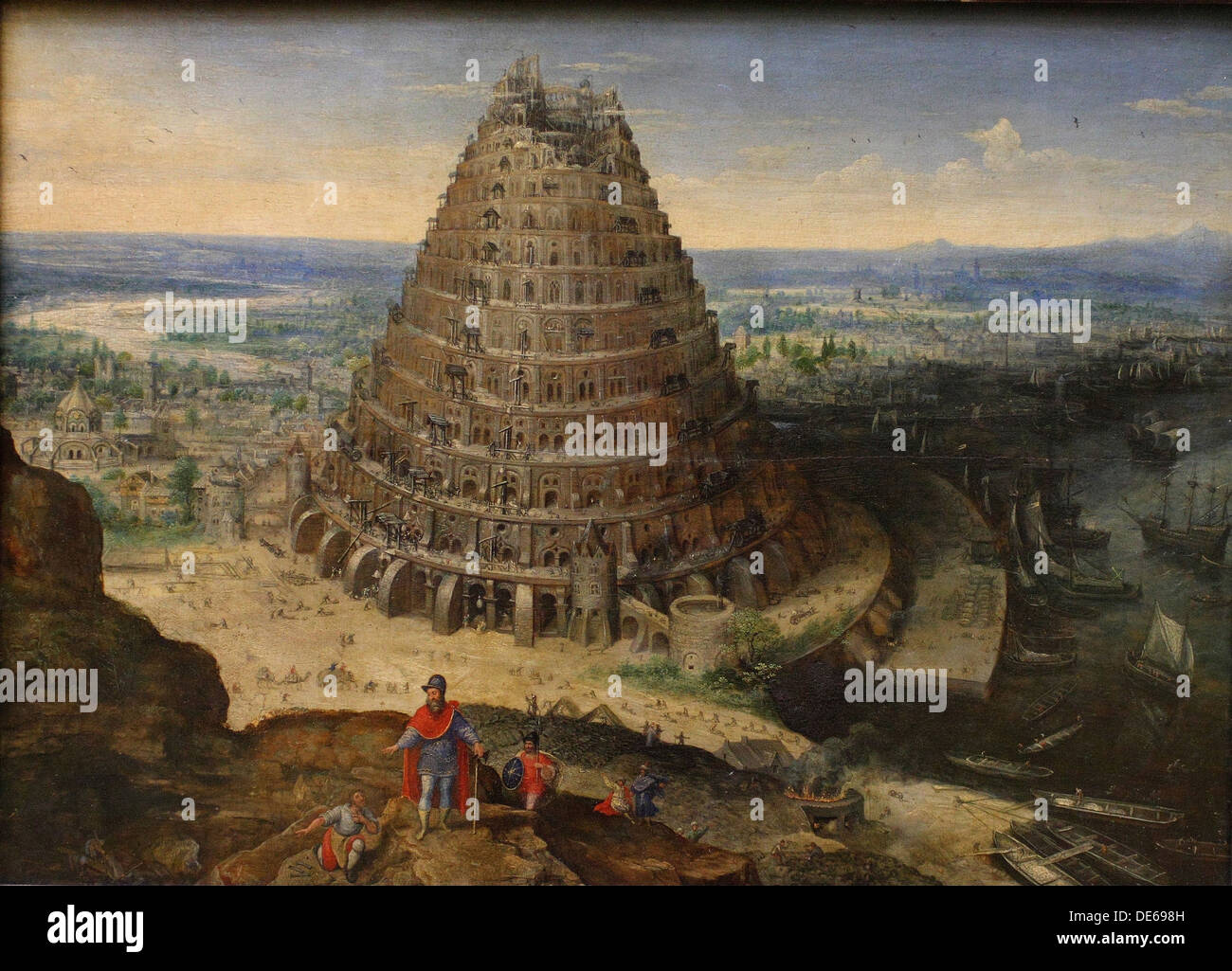 The Tower of Babel, 1594. Artist: Valckenborch, Lucas, van (1530-1597) Stock Photo
