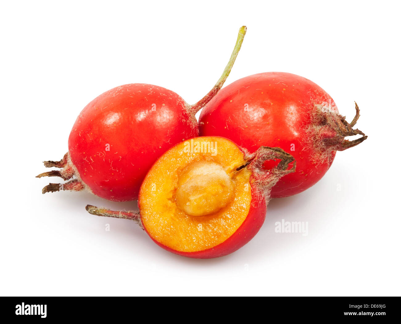 paradise crab apple cut on white background Stock Photo