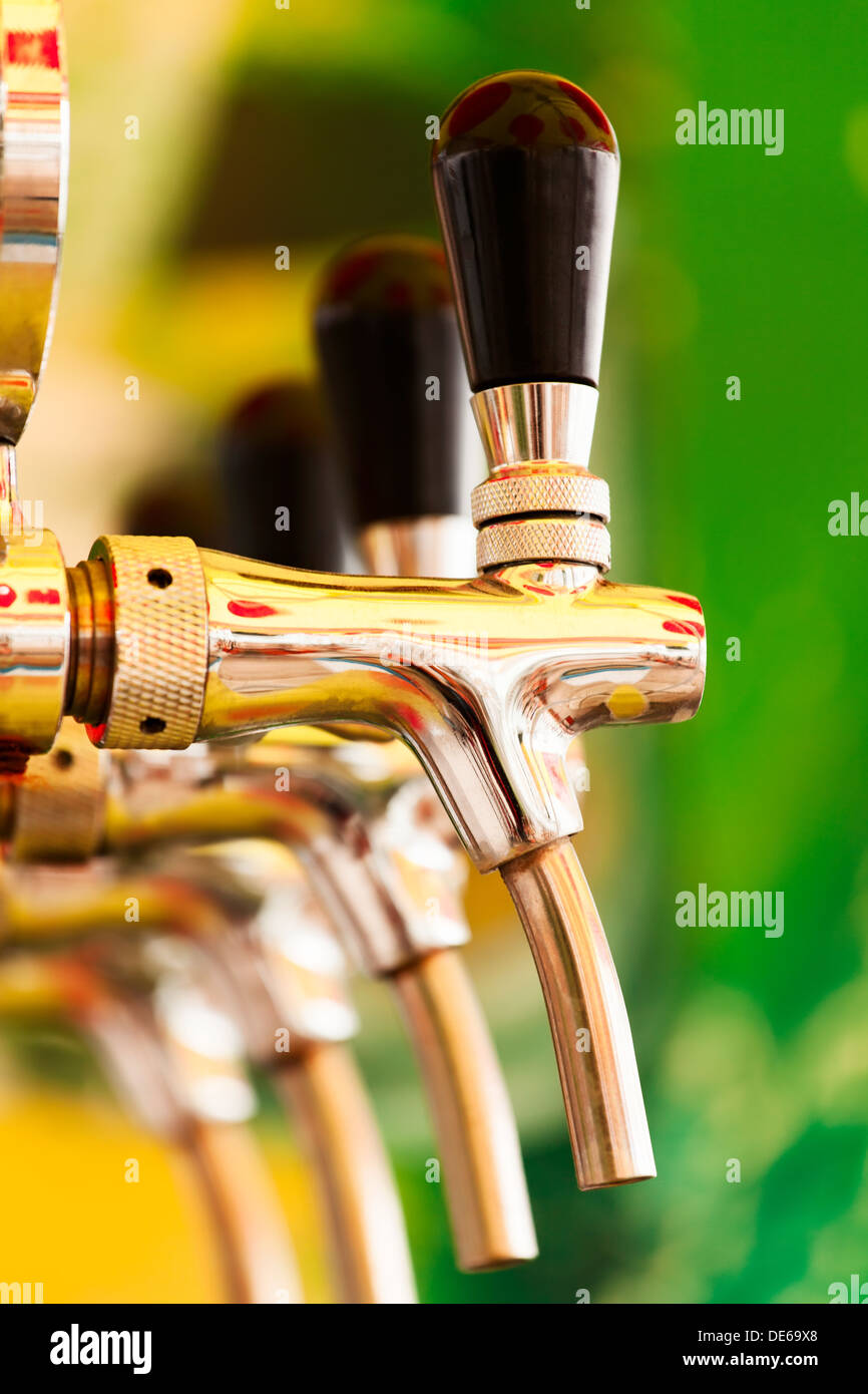 tap beer crane closeup colorful Stock Photo