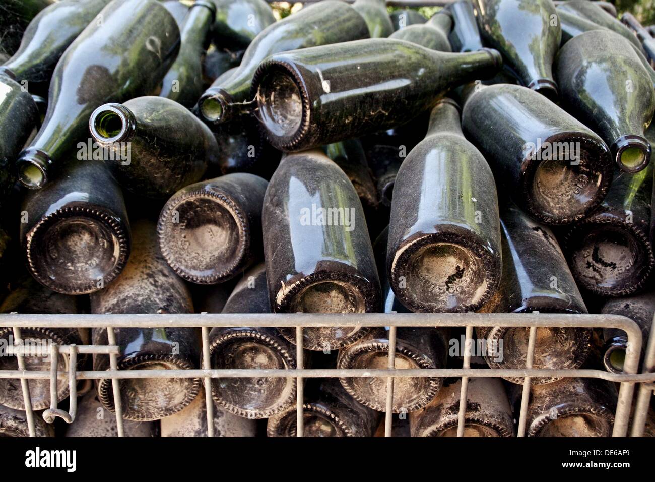 Empty wine bottles stacked hi-res stock photography and images - Alamy