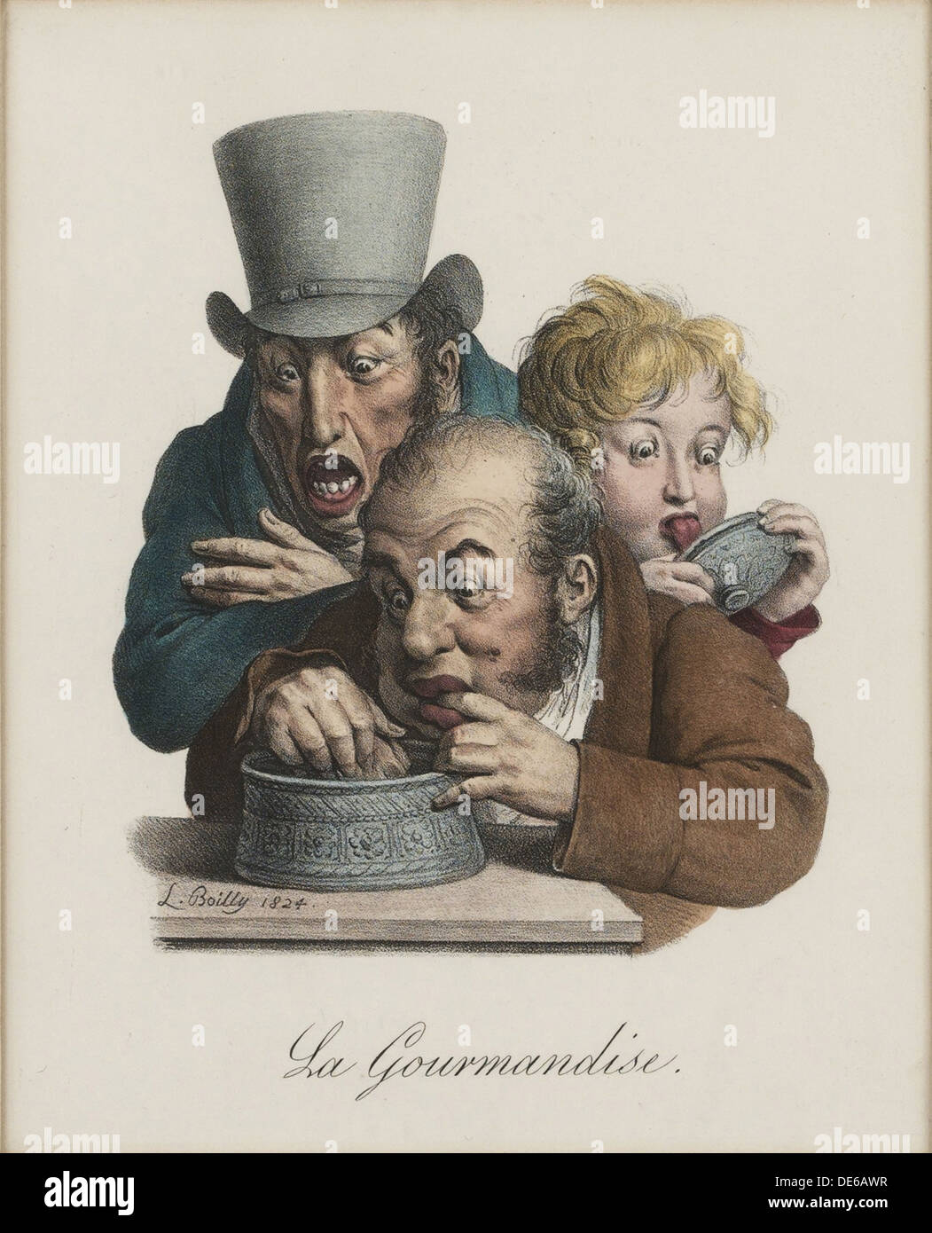 The gluttony, 1824-1825. Artist: Boilly, Louis-Léopold (1761-1845) Stock Photo