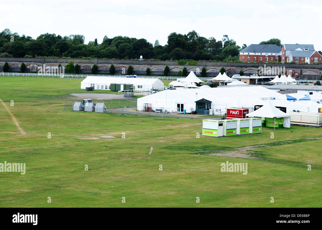 Hospitality tents at Chester racecourse Stock Photo Alamy