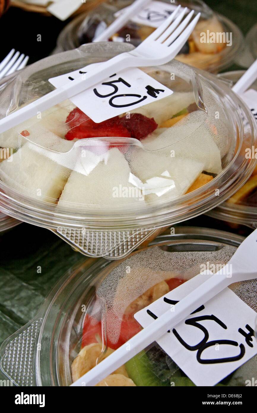 mixed fruit trays Stock Photo Alamy