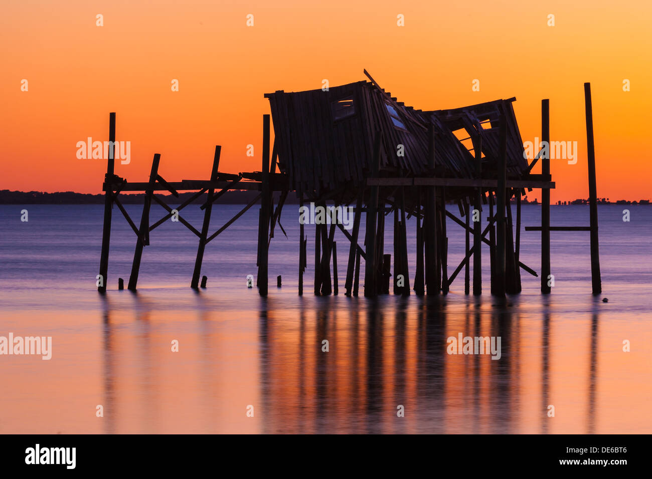 Structure known as the "Honeymoon Cottage" off the coast of Daughtry
