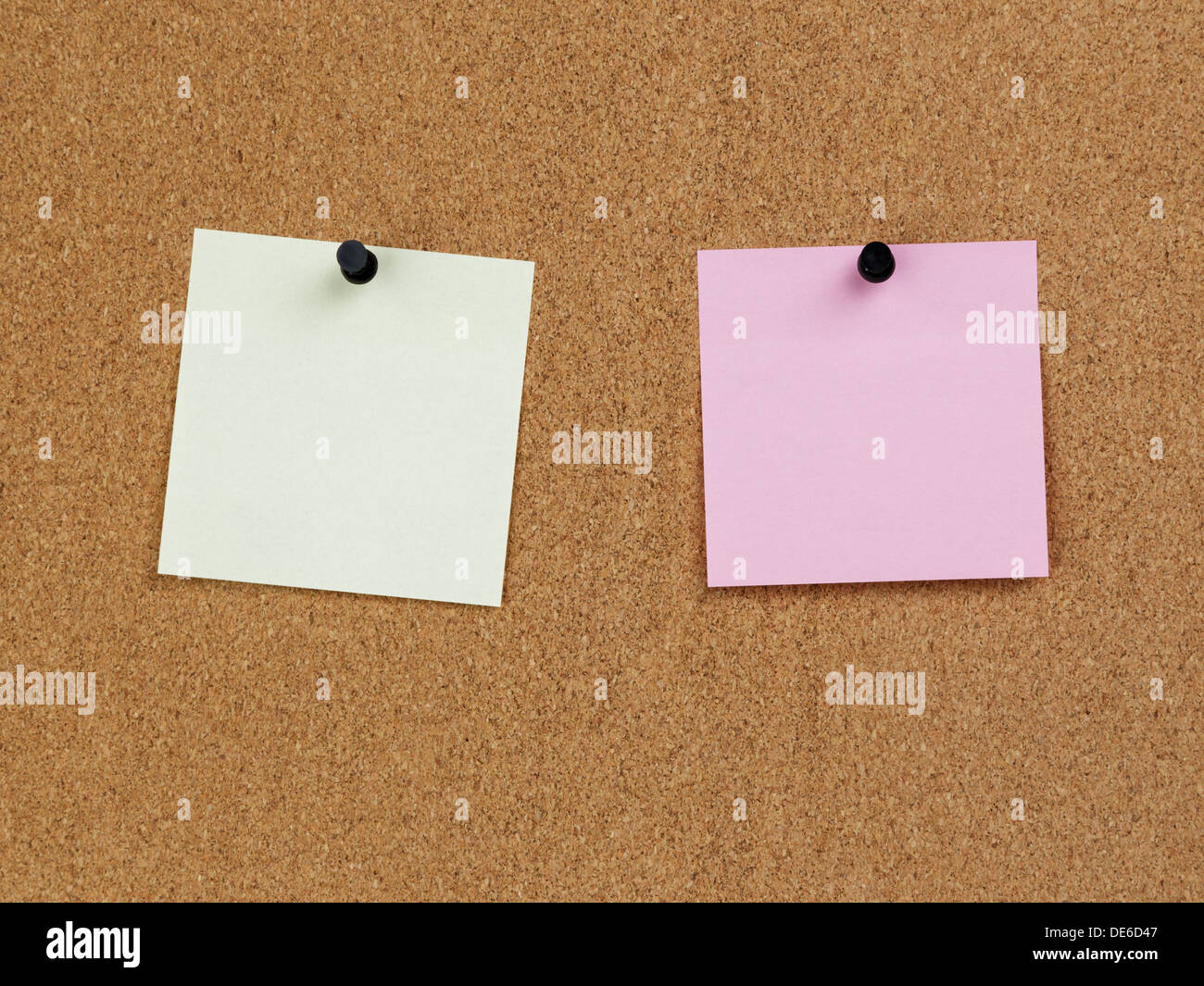 reminder notes on cork board, for info Stock Photo