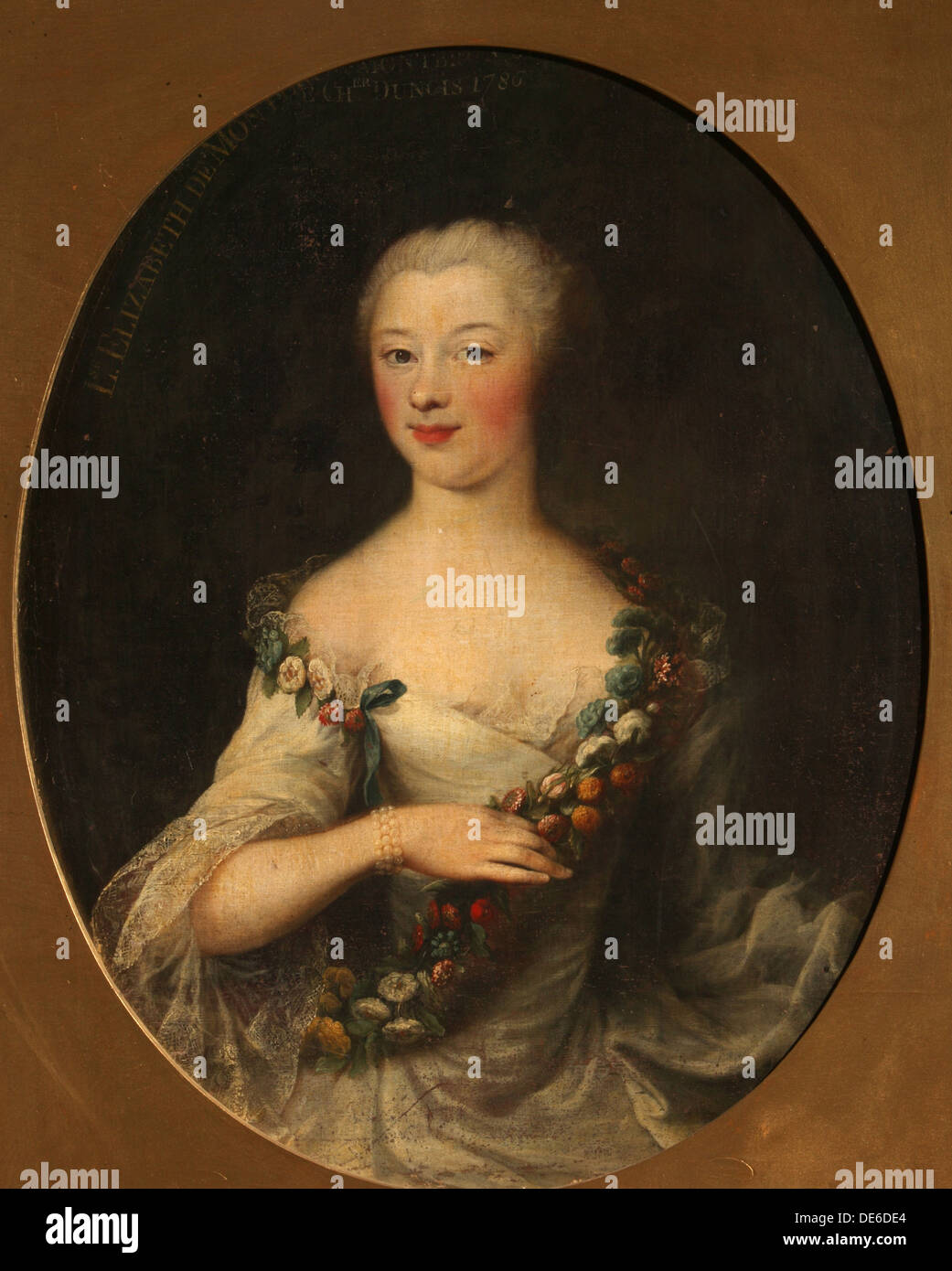 Portrait of a woman, 1786. Artist: Drouais, François-Hubert (1727-1775) Stock Photo
