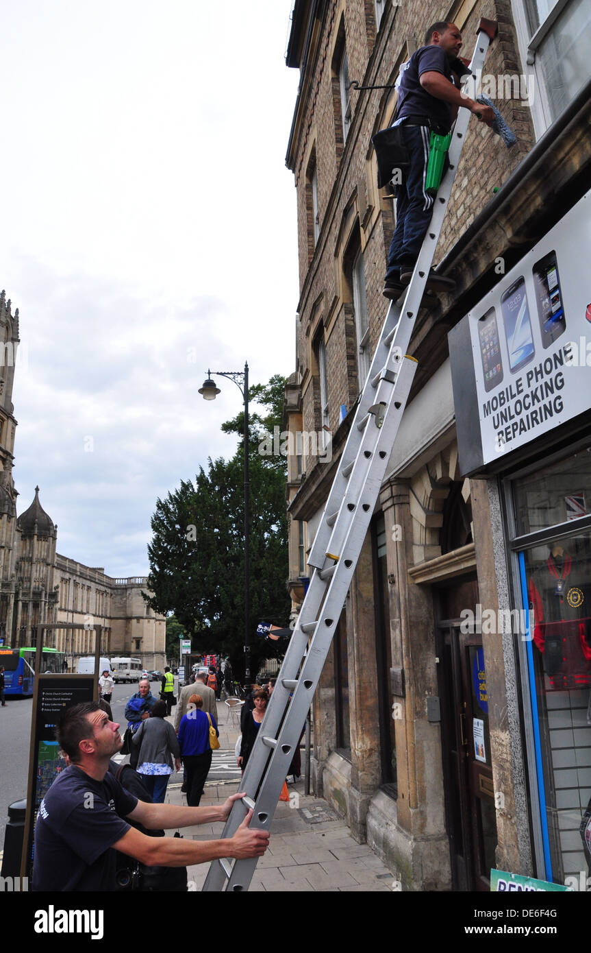 Window cleaners, Oxford Stock Photo Alamy