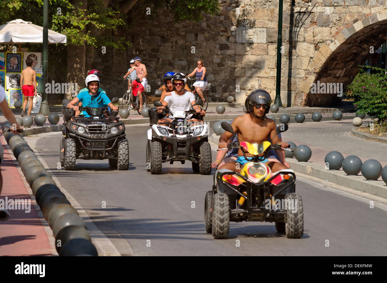 Rental Quad Bikes In Kos Town Kos Greece Stock Photo Alamy