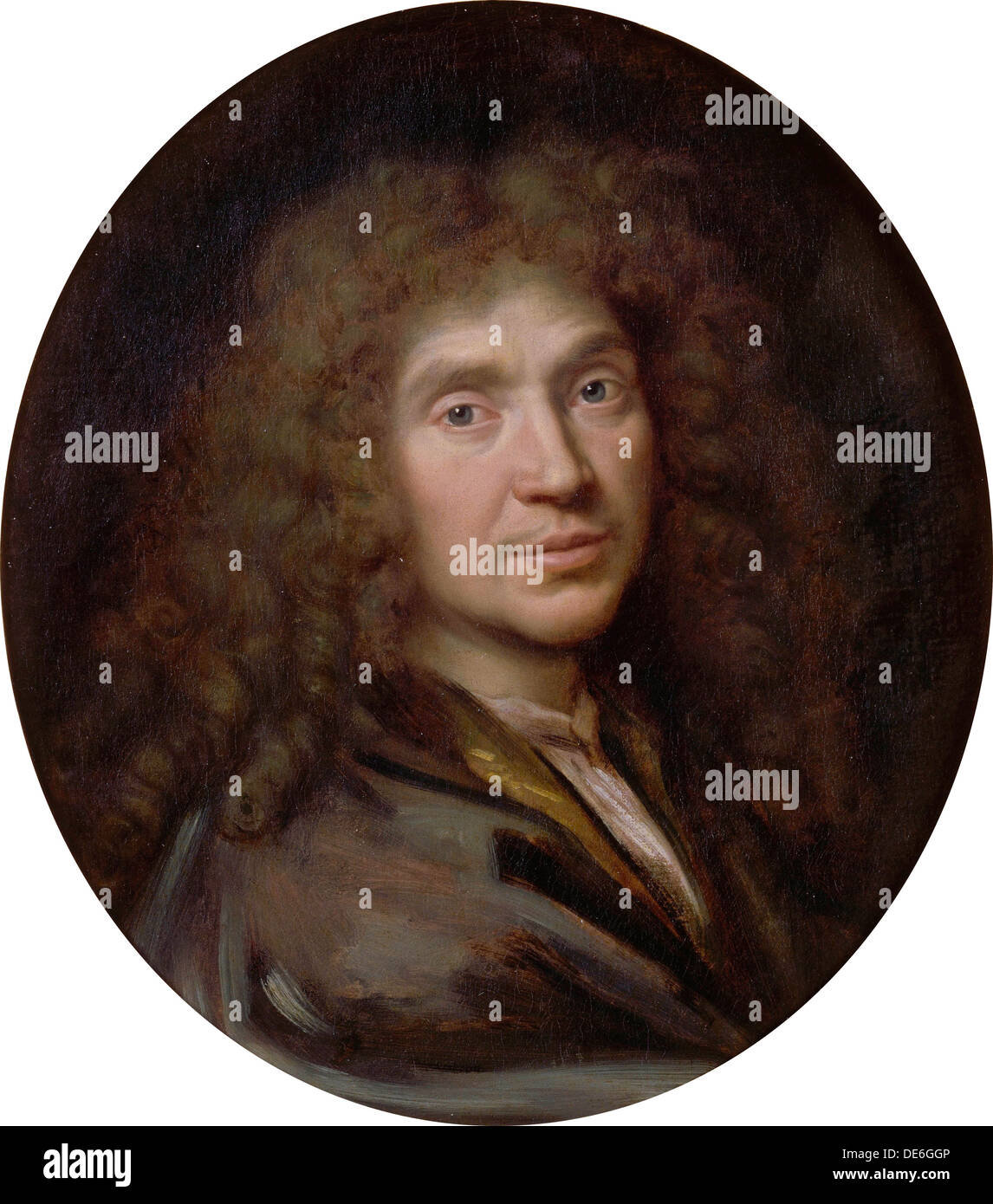Portrait of the author Moliére (1622-1673), ca 1658. Artist: Mignard, Pierre (1612-1695) Stock Photo