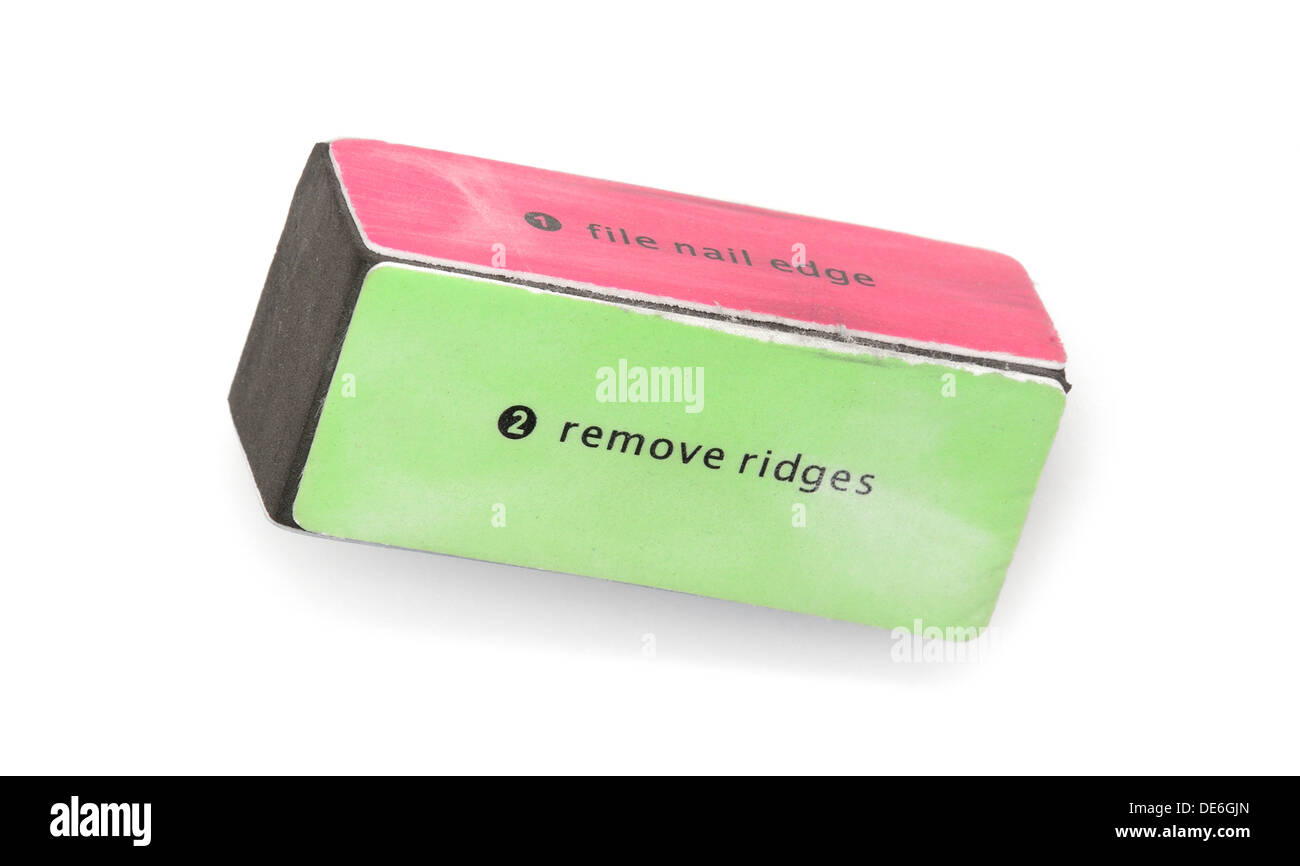 A used nail file block with abrasive sides Stock Photo Alamy
