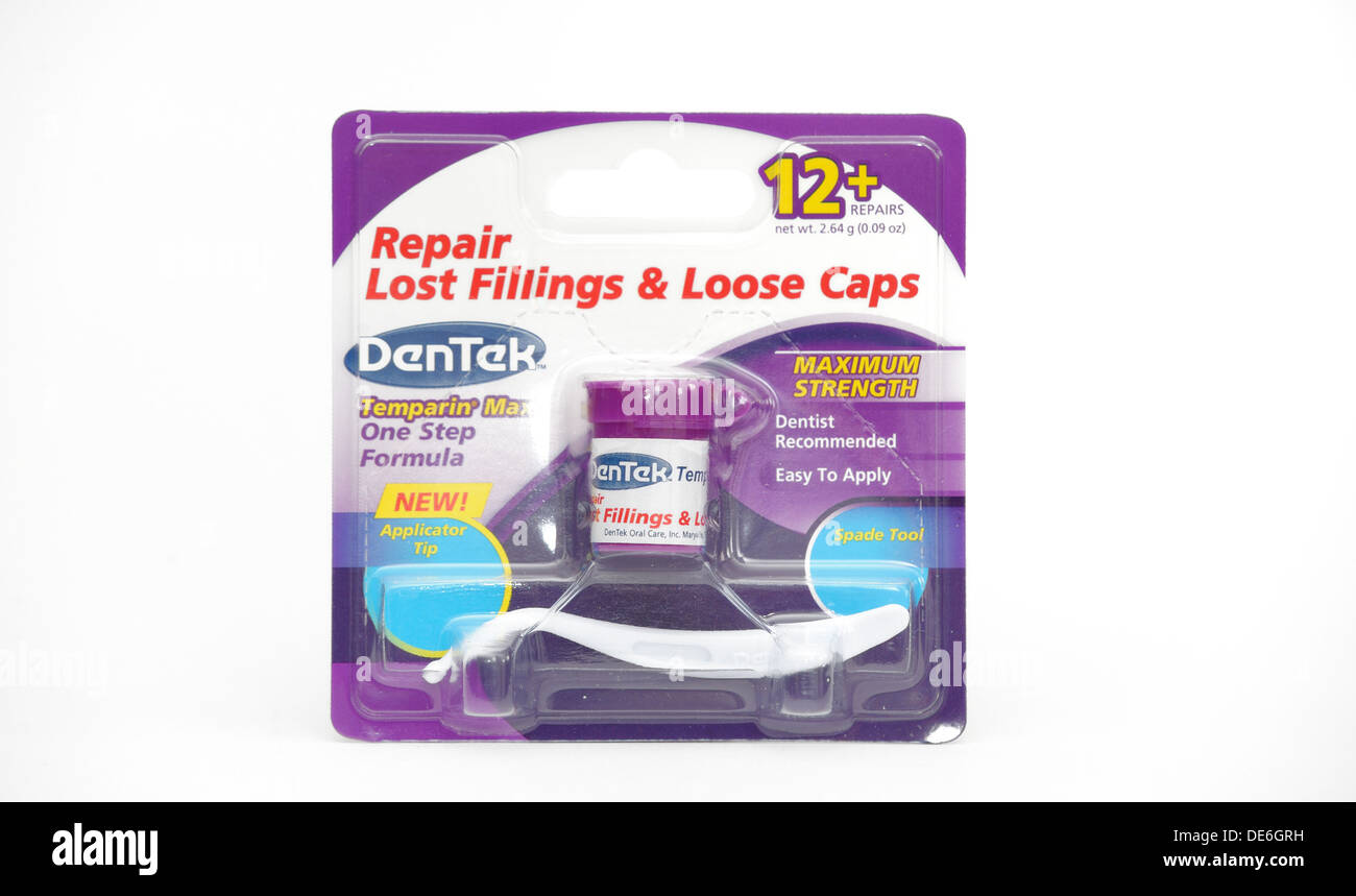 Dentek emergency dental repair kit Stock Photo Alamy