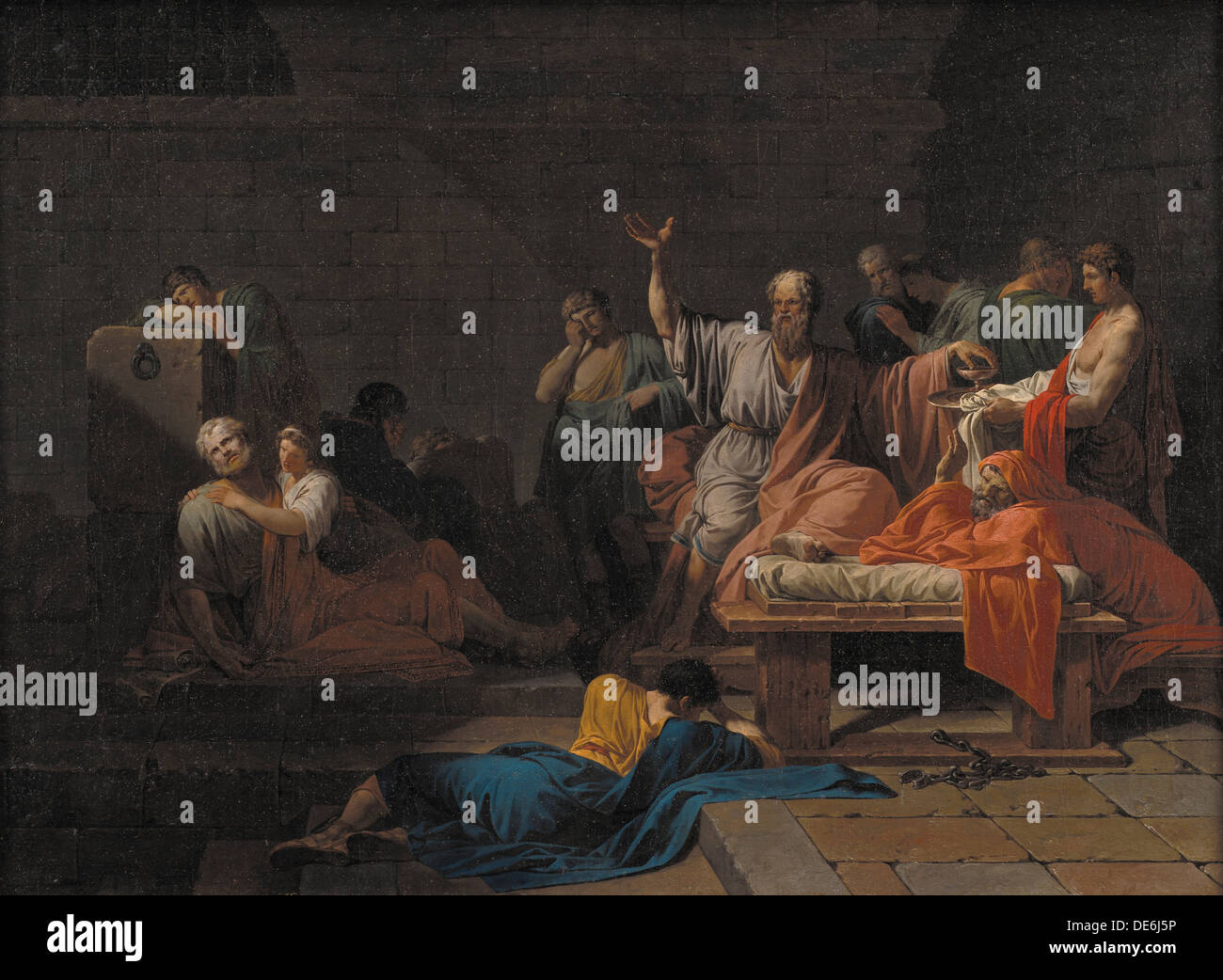 The Death of Socrates, ca 1786. Artist: Peyron, Jean-François-Pierre (1744-1814) Stock Photo