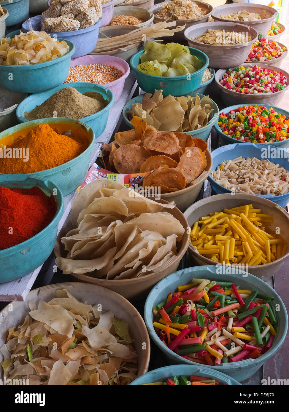 India, Rajasthan, Jaipur, dried foods and spices Stock Photo