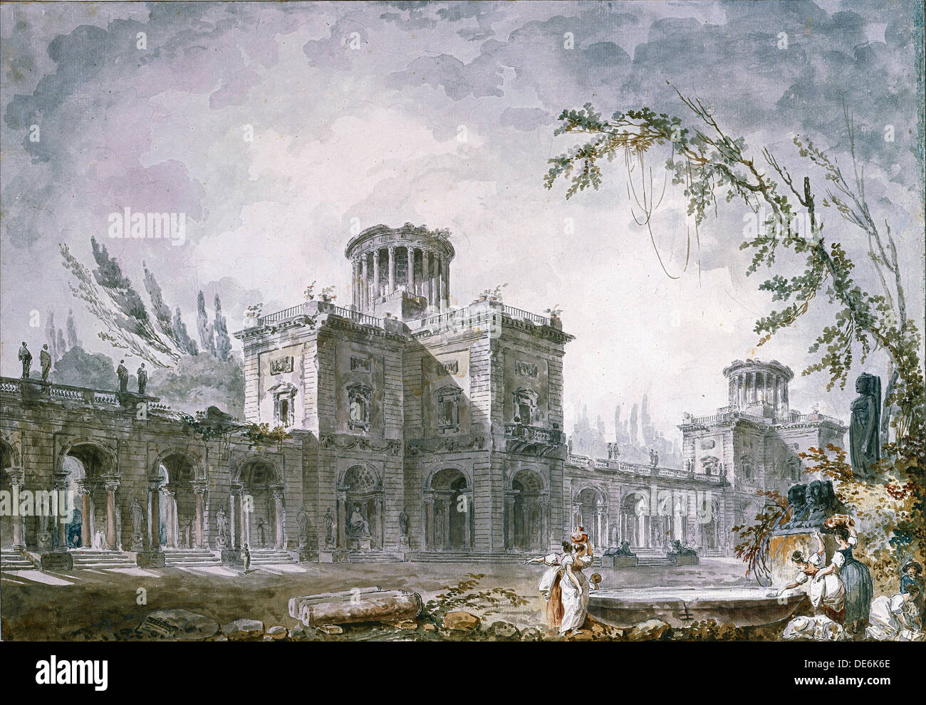 Architectural Fantasy, 1760. Artist: Robert, Hubert (1733-1808) Stock Photo