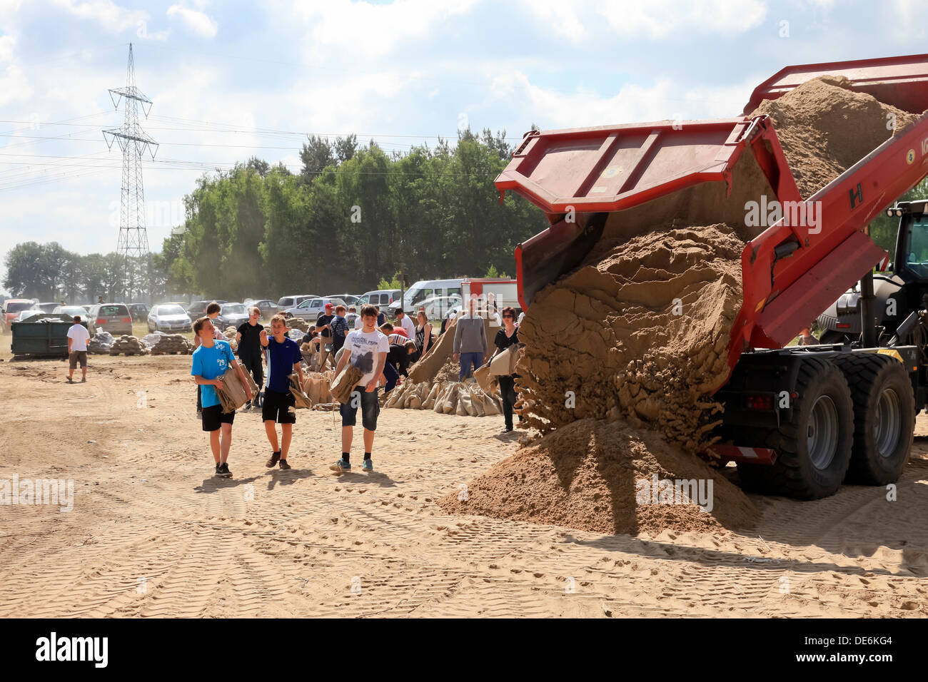 Bälow, Germany, on the Elbe flood Stock Photo