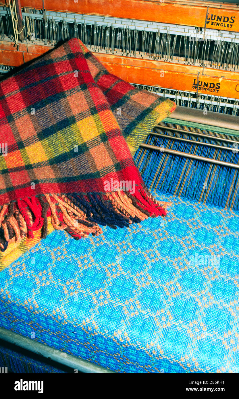Handloom hand loom and woven woollen cloth in Museum of the Welsh