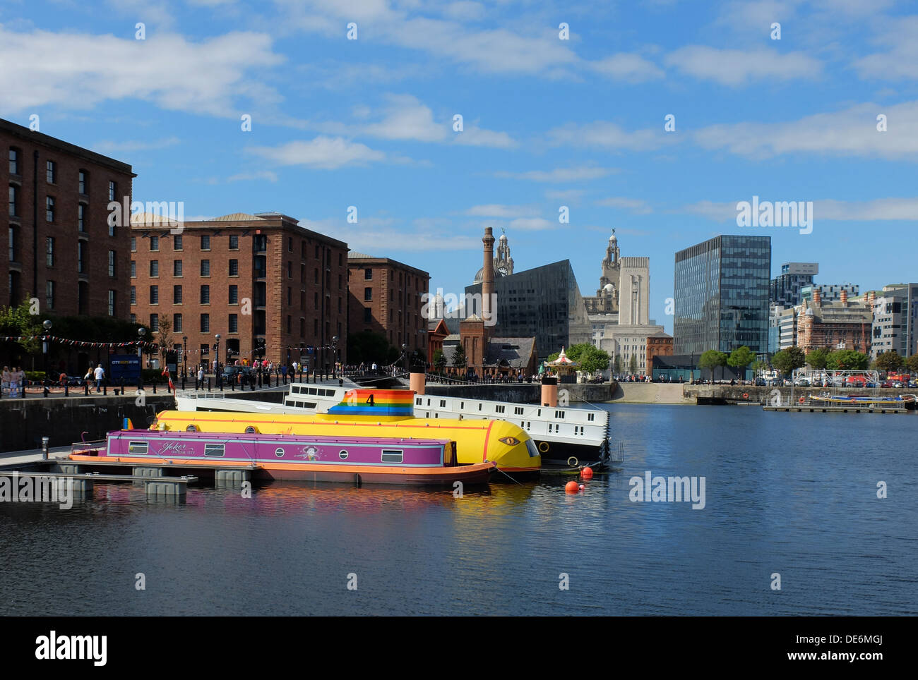 England, Liverpool, view from Albert docks towards city centre Stock Photo