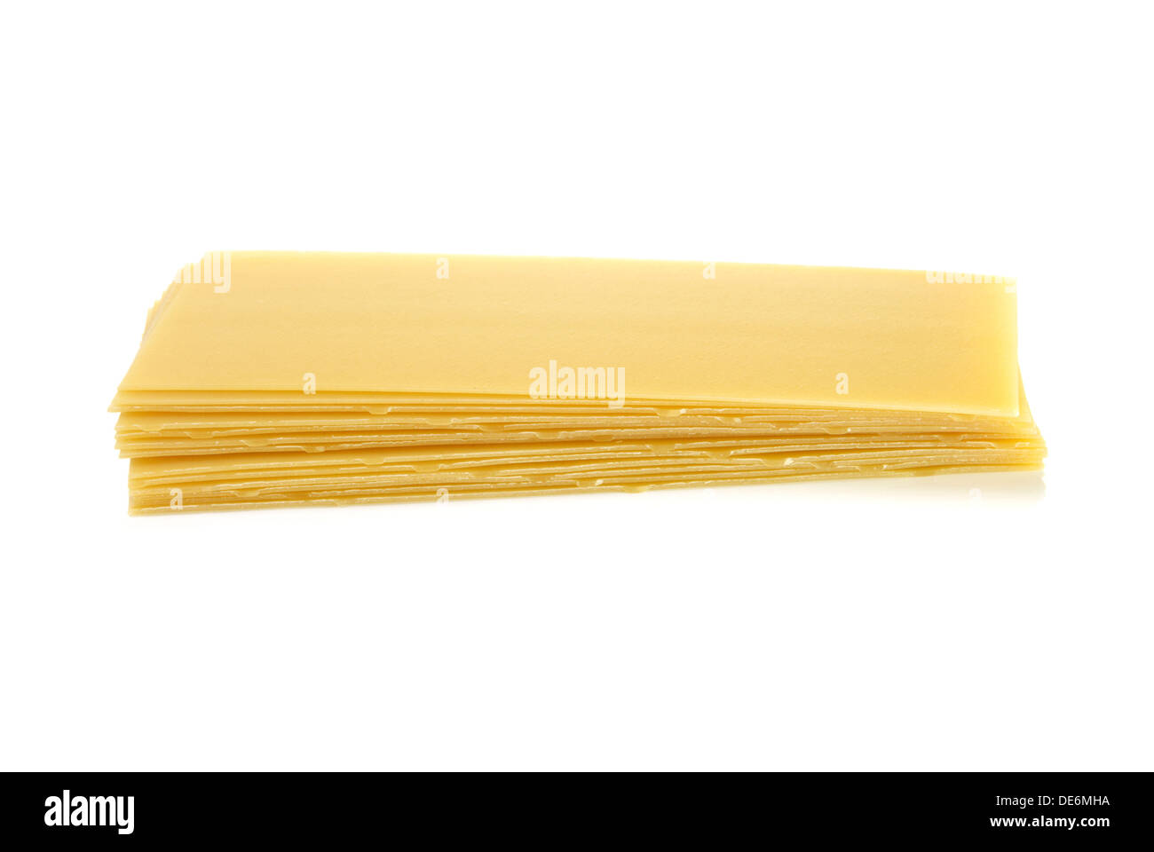 Dry lasagne sheets over white background Stock Photo Alamy
