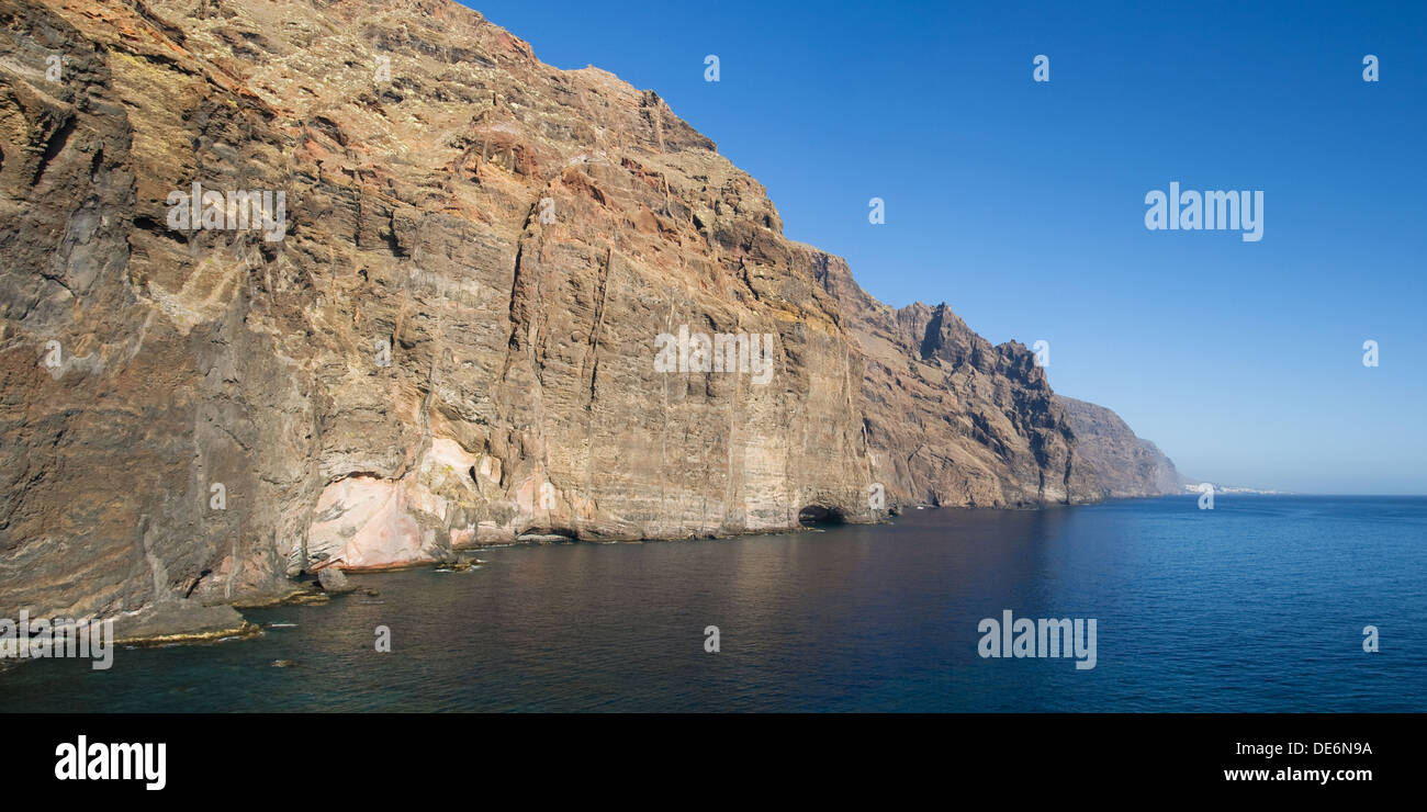 Cliffs of Los Gigantes from Punta del Teno, Tenerife, Canary Islands. Stock Photo