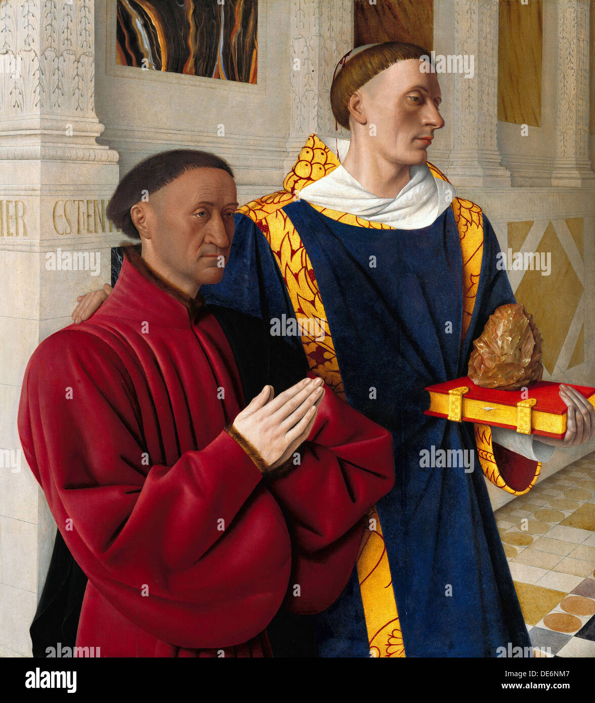 Étienne Chevalier with Saint Stephen, ca 1454. Artist: Fouquet, Jean ...