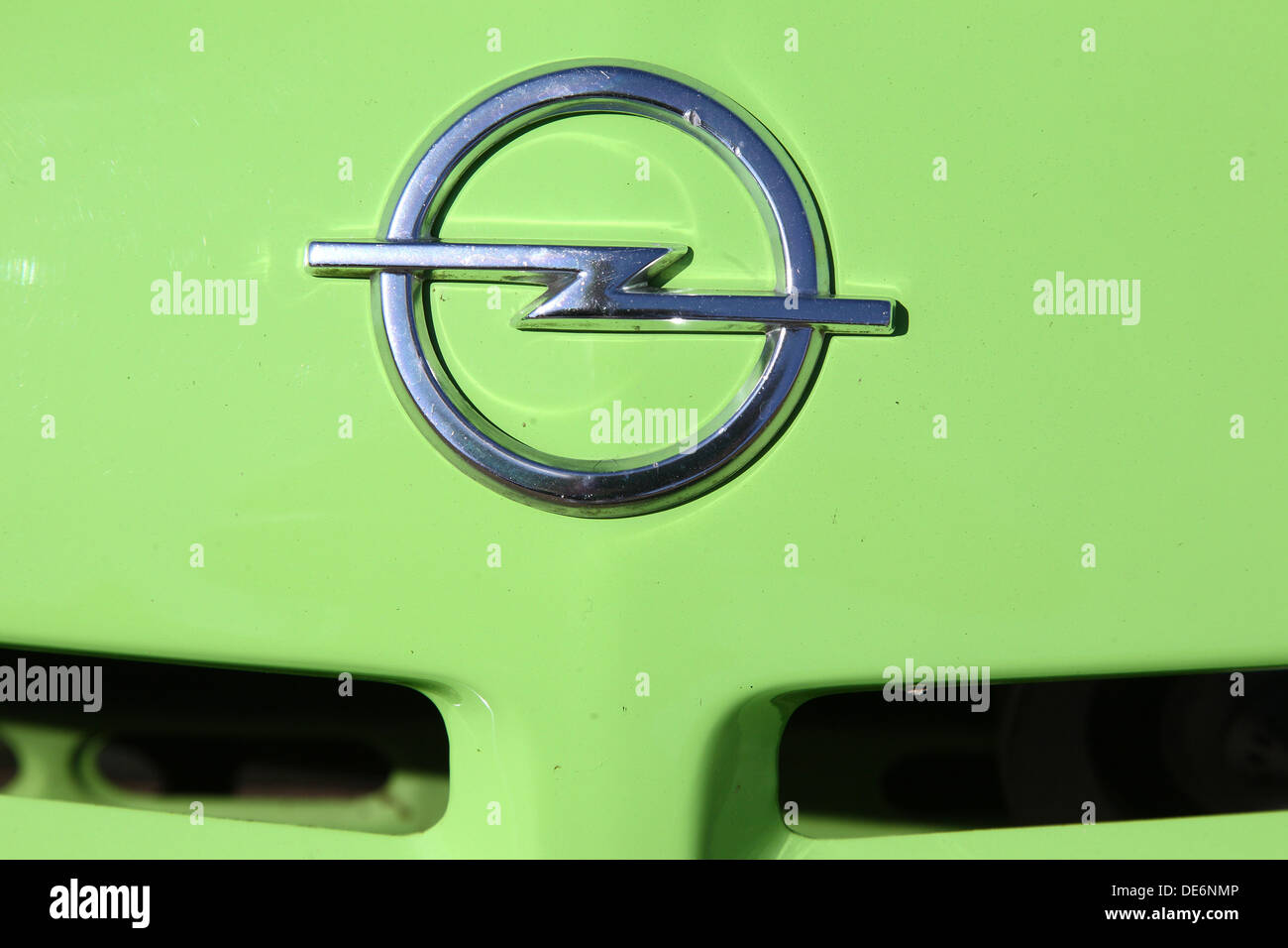 Pairs - root ganglia, Germany, old logo of Opel to a vintage car Stock Photo